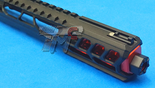 CTM CNC Aluminum Upper for AAP-01 GBB(FUKU-2)(Long)(Black & Red) - Click Image to Close